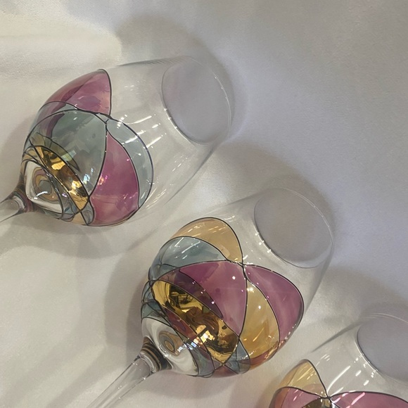 Set of four Antoni Barcelona handcrafted, mouth blown, hand painted glasses - Picture 8 of 13